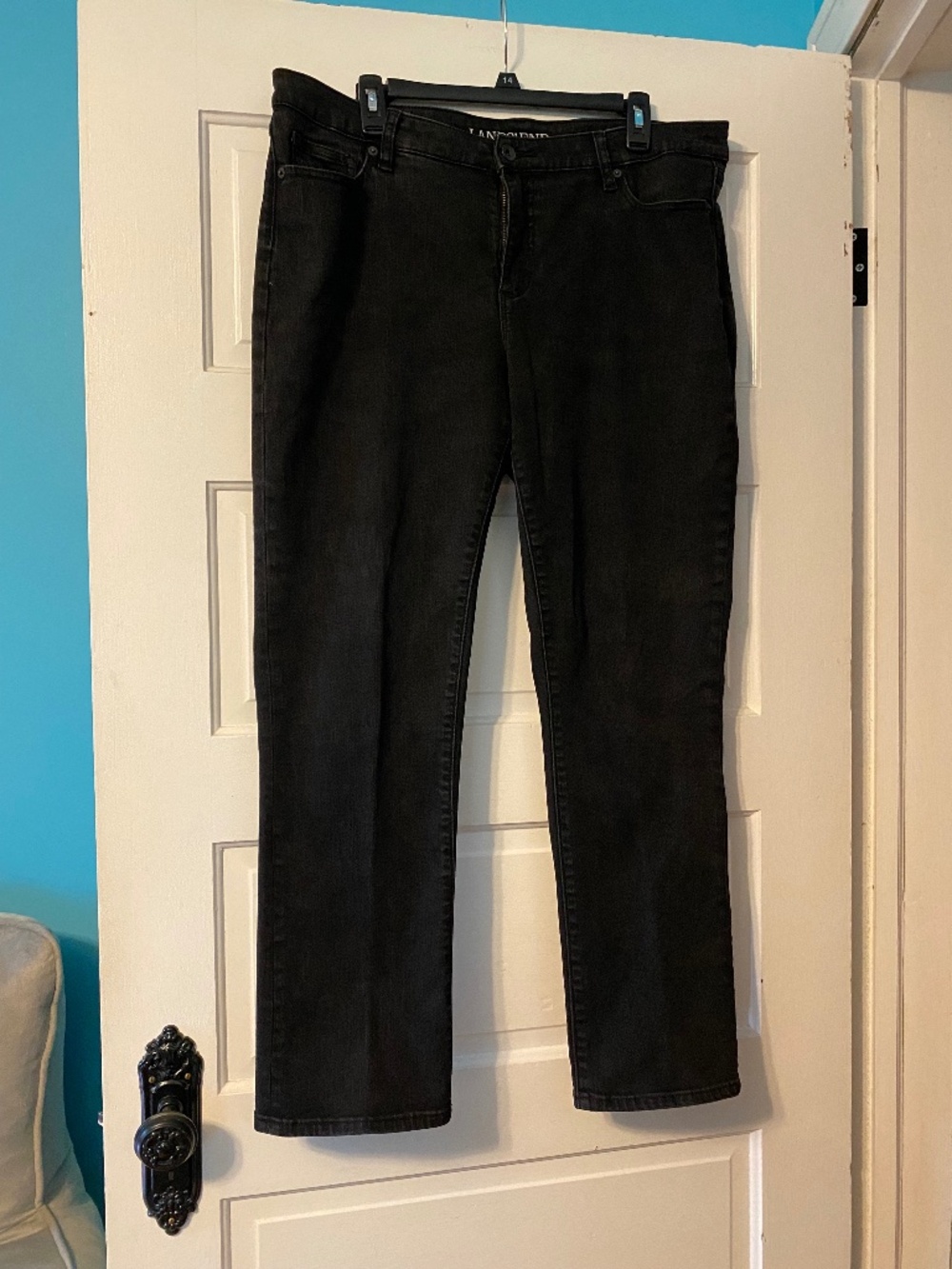 Lands End Mid Rise Straight Leg Jeans